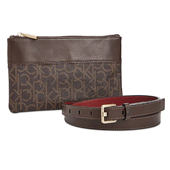 Calvin Klein Handbags - Calvin Klein Leather Trim Belt Bag NWT Clutch/Belt